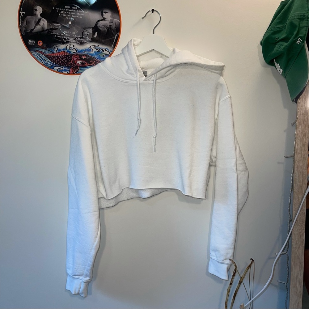 White cropped hoodie